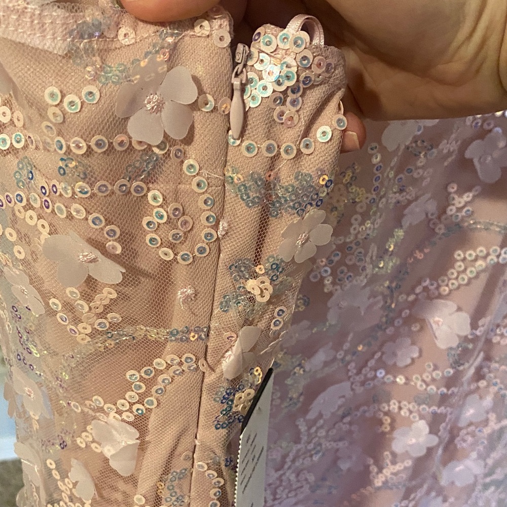 Pink Sequin Floral Dress - Picture 8 of 8